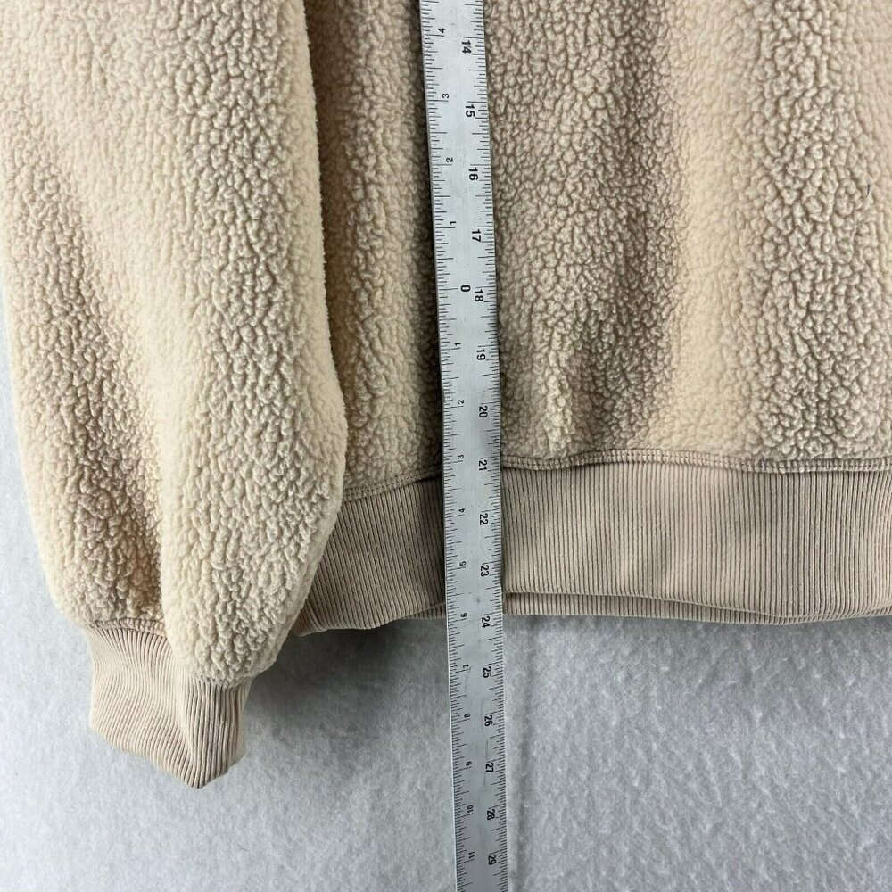 Universal Thread Sweater Women's Sz M Beige Sherpa Fleece Pullover Long Sleeves - Picture 4 of 12